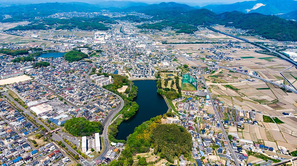 赤磐市山陽団地東側の空撮